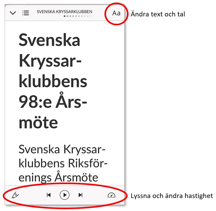 Årsmöteshandlingar i Kryssarklubbs-appen