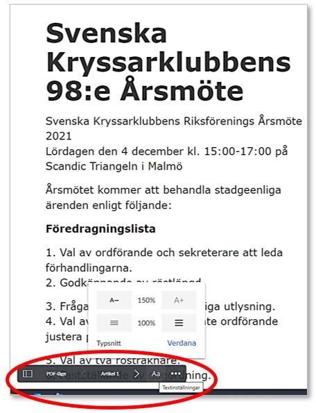 Årsmöteshandlingar i webbapplikationen